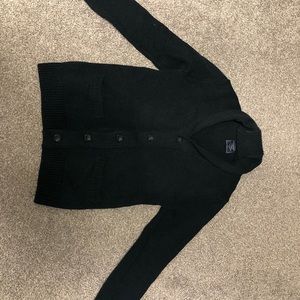 Mens Abercrombie & Fitch Shawl Collar Cardigan, black size small